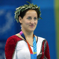Anna bei ihrem Olympiasieg 2004
